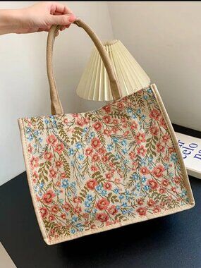 Large Capacity Linen & Cotton Tote Bag